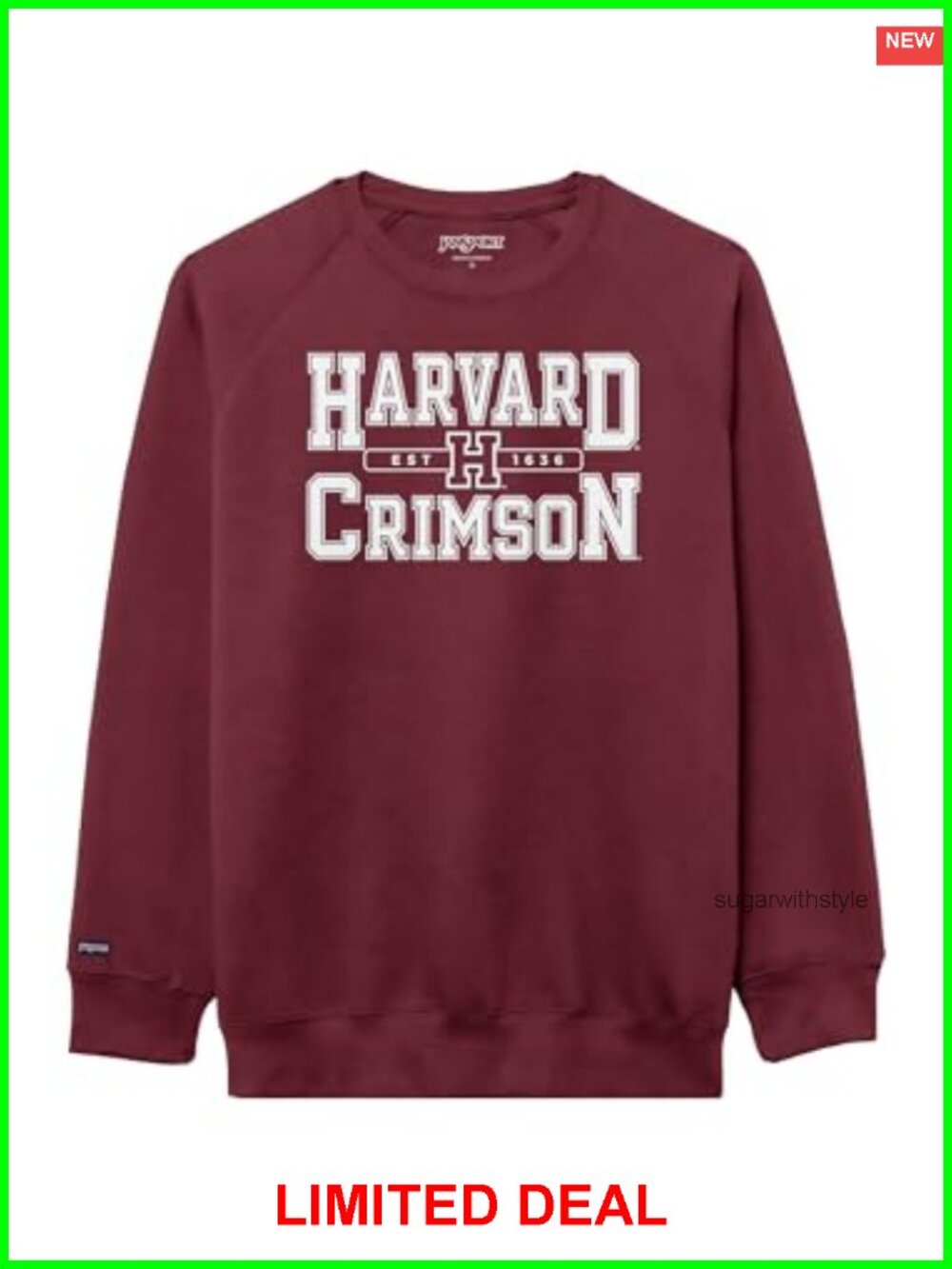 NCAA Harvard Crimson Crewneck Sweatshirt Long Sleeve Pullover Cotton Blend
